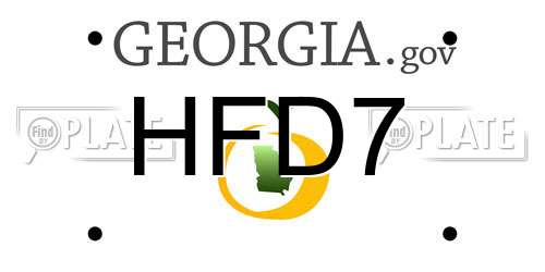 HFD7 Georgia License Plate