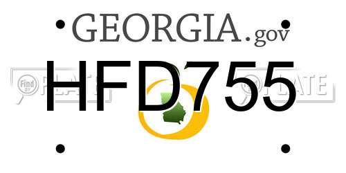 HFD755 Georgia License Plate