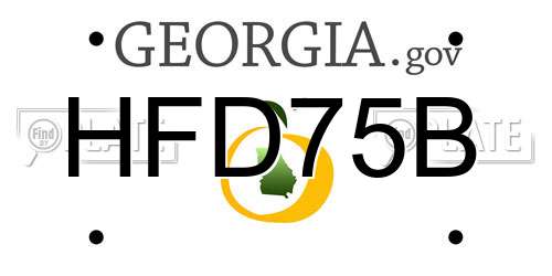 HFD75B Georgia License Plate