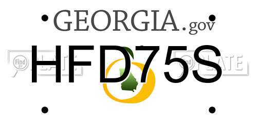 HFD75S Georgia License Plate