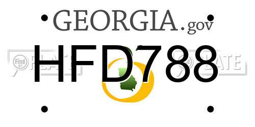 HFD788 Georgia License Plate