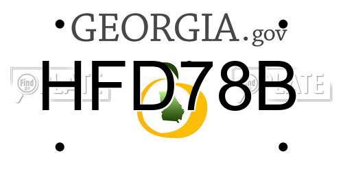 HFD78B Georgia License Plate
