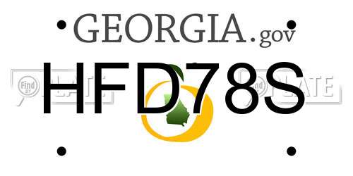HFD78S Georgia License Plate