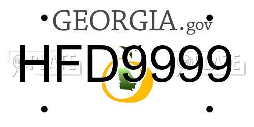 HFD9999 Georgia License Plate