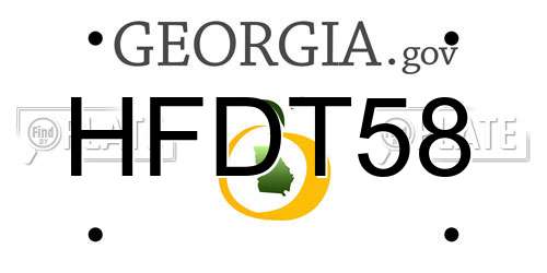 HFDT58 Georgia License Plate