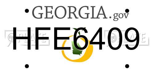 HFE6409 Georgia License Plate