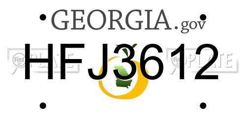 HFJ3612 Georgia License Plate