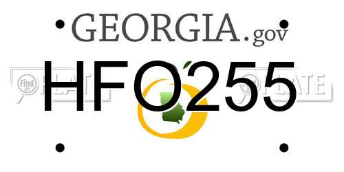 HFO255 Georgia License Plate