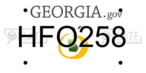 HFO258 Georgia License Plate