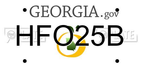 HFO25B Georgia License Plate