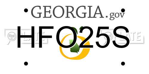 HFO25S Georgia License Plate