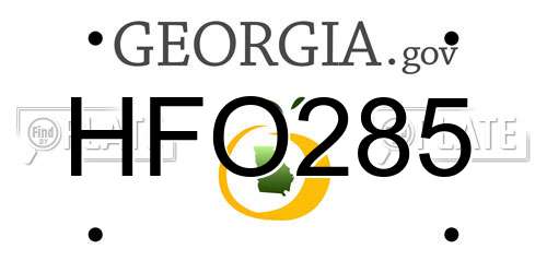 HFO285 Georgia License Plate