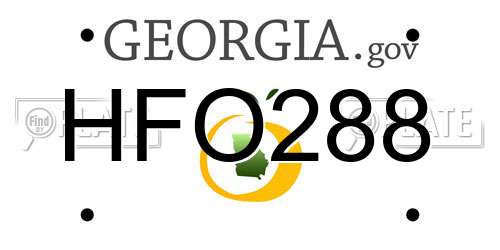 HFO288 Georgia License Plate
