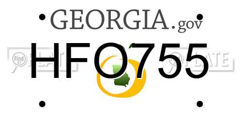 HFO755 Georgia License Plate
