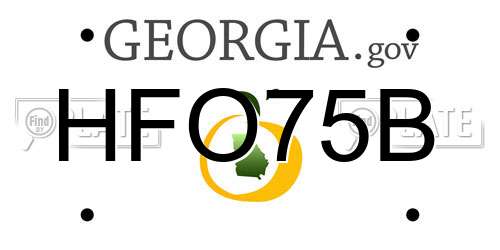HFO75B Georgia License Plate