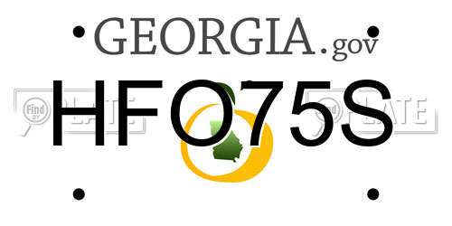 HFO75S Georgia License Plate