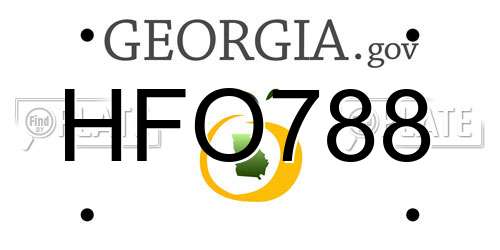 HFO788 Georgia License Plate
