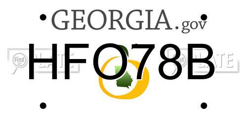 HFO78B Georgia License Plate