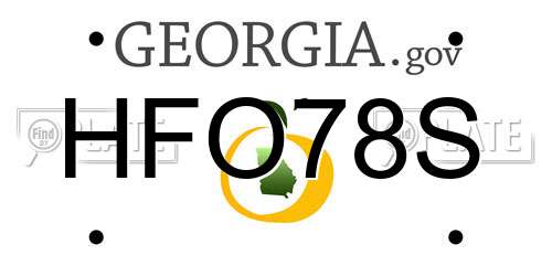 HFO78S Georgia License Plate