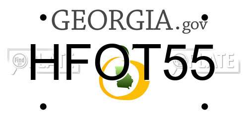 HFOT55 Georgia License Plate