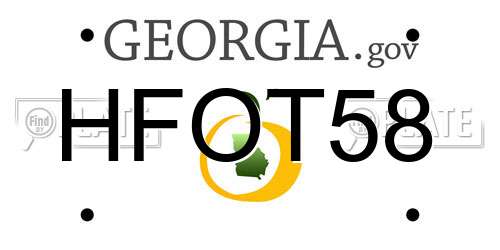 HFOT58 Georgia License Plate