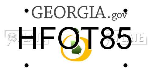 HFOT85 Georgia License Plate