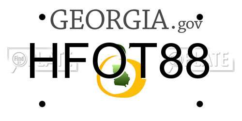 HFOT88 Georgia License Plate