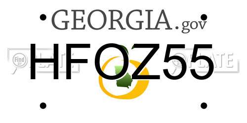 HFOZ55 Georgia License Plate