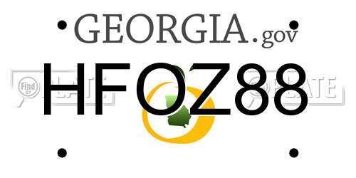 HFOZ88 Georgia License Plate