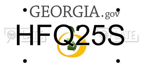 HFQ25S Georgia License Plate