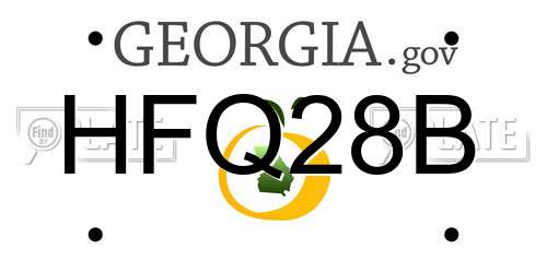 HFQ28B Georgia License Plate