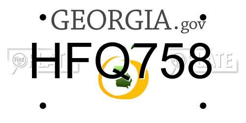 HFQ758 Georgia License Plate