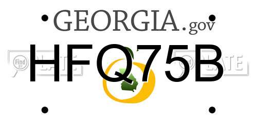 HFQ75B Georgia License Plate