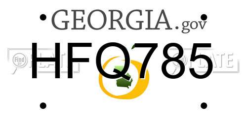 HFQ785 Georgia License Plate