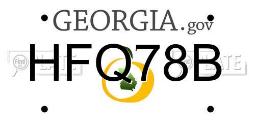 HFQ78B Georgia License Plate