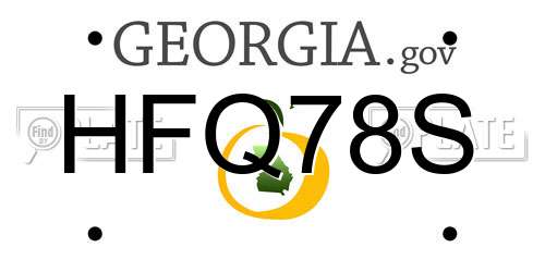 HFQ78S Georgia License Plate