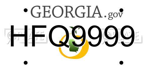 HFQ9999 Georgia License Plate