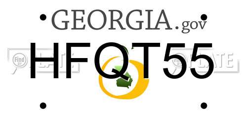 HFQT55 Georgia License Plate