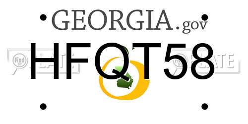 HFQT58 Georgia License Plate