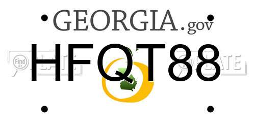 HFQT88 Georgia License Plate