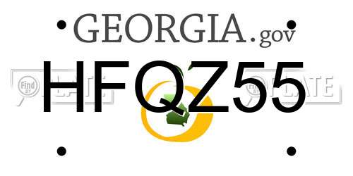 HFQZ55 Georgia License Plate