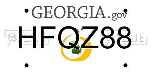 HFQZ88 Georgia License Plate