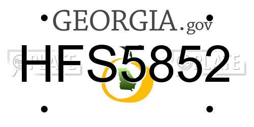 HFS5852 Georgia License Plate