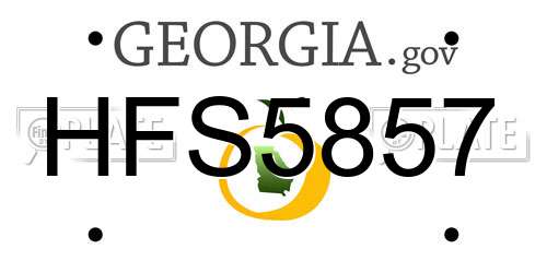 HFS5857 Georgia License Plate