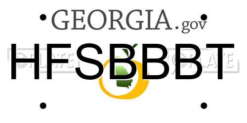 HFSBBBT Georgia License Plate