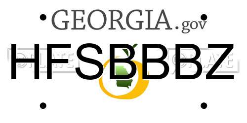 HFSBBBZ Georgia License Plate