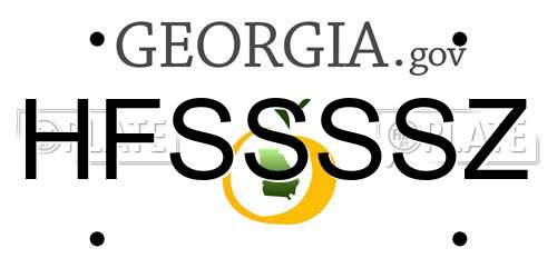 HFSSSSZ Georgia License Plate