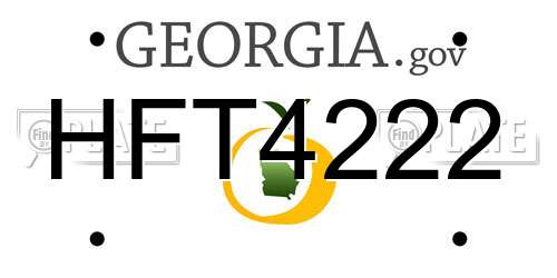 HFT4222 Georgia License Plate