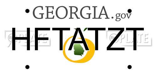 HFTATZT Georgia License Plate