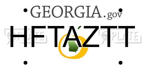 HFTAZTT Georgia License Plate